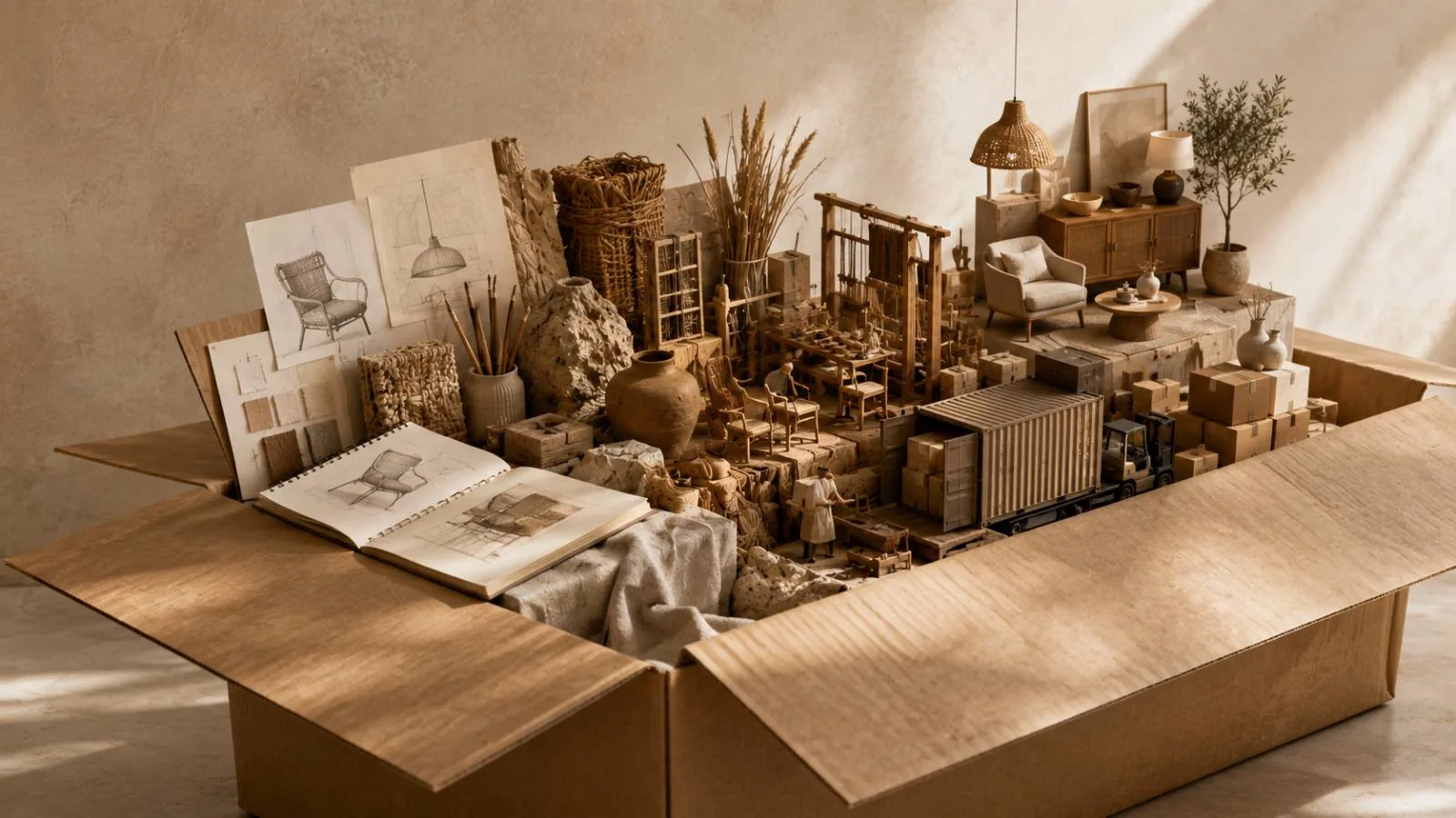 Concept to shelf — sketches, workshop and shipping in one box